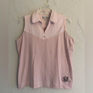 Sport Haley Sleeveless Polo Top - Light Pink